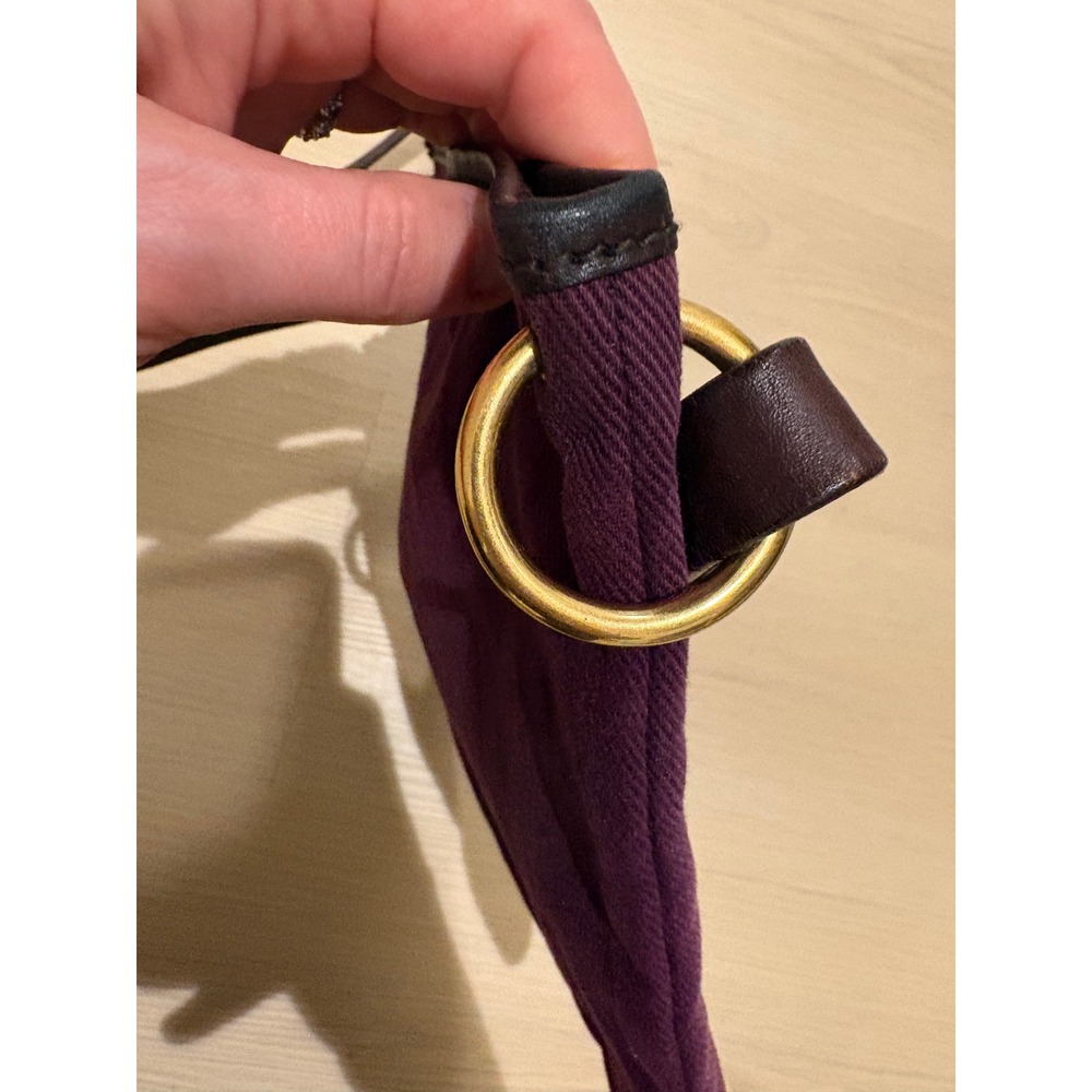 Yves Saint Laurent Purple Denim Crossbody Bag YSL Logo Vintage Plum - Picture 4 of 7